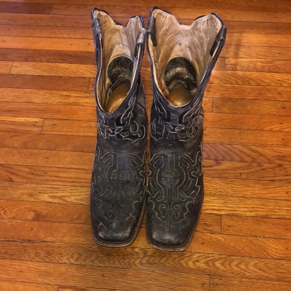 Preowned Tanner Mark made in Mexico Cowboy boots in blue/black - Picture 4 of 6